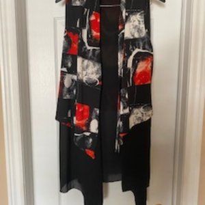 Red Coral Women's Below-Knee Vest – Perfect for Work & Play! Size M